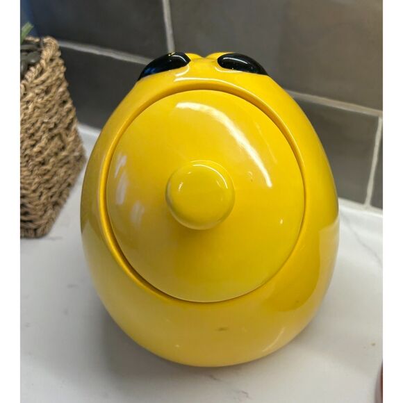 2003 Peanut M&M's Yellow Ceramic Cookie Jar with Lid by Galerie - Picture 4 of 7